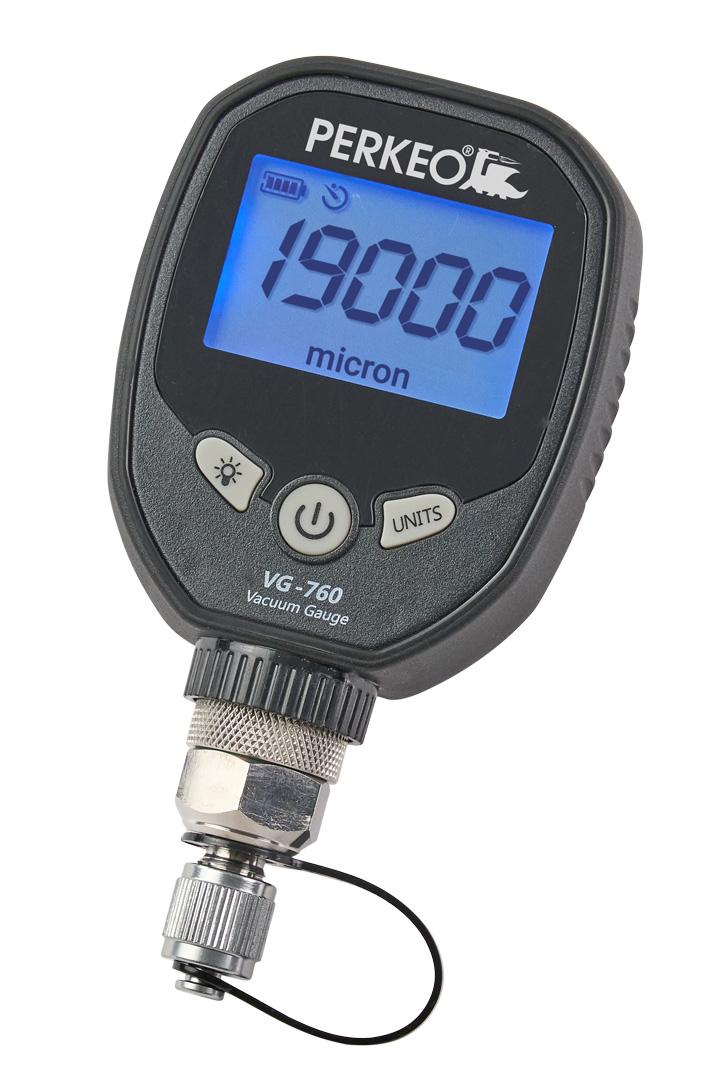 PERKEO Digital-Vakuummeter 1/4" SAE (7/16" UNF), inkl. Batterien und Tasche