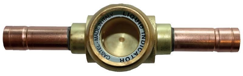 Schauglas Castel 3840/2, 1/4" (6mm) ODS-Lot, für Kältemittel: A1, A2L, A3