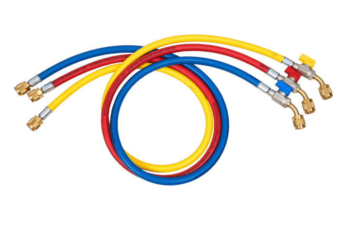 Refco 4688134 Füllschlauch-Set 1/4"SAE mit Kugelventil 60"/150cm CA-CCL-60-45°