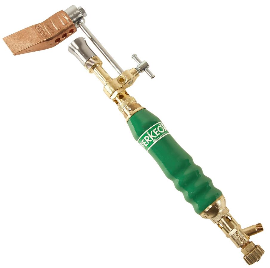PERKEO Erdgas Hochleistungs-Lötkolben mit Kupferstück, Hammerform, G3/8" LH