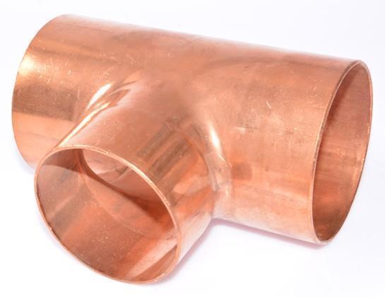 Kupfer T-Stück reduziert i/i/i 108-54-108 mm