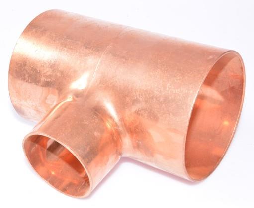 Kupfer T-Stück reduziert i/i/i 89-54-89 mm