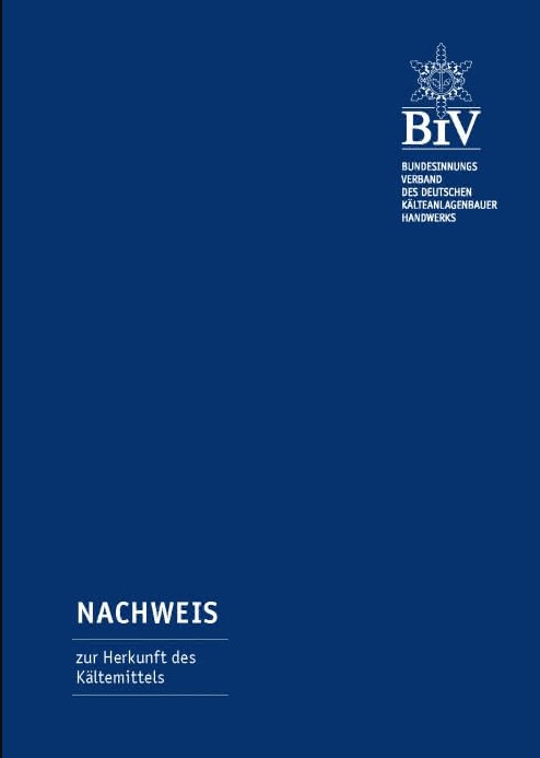 Formular für Herkunftsnachweis von Kältemitteln