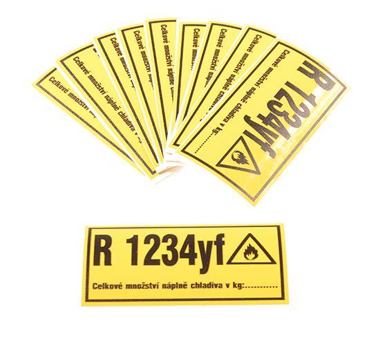 Aufkleber Kältemittel R1234yf /GELB/, 75x38 mm