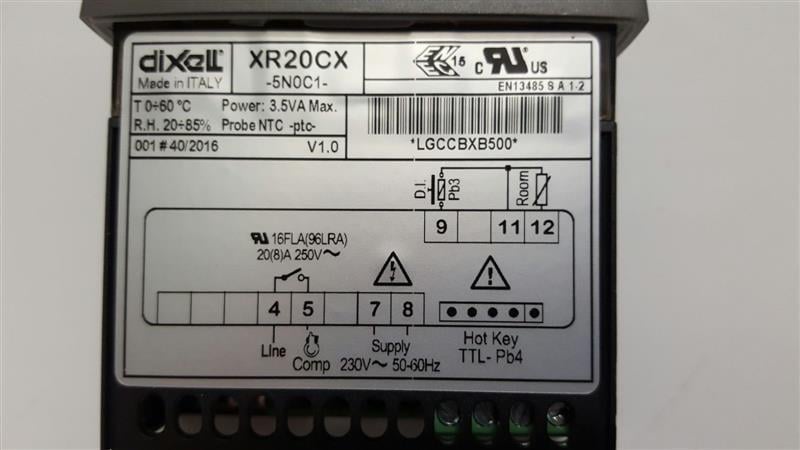 Kühlstellenregler Dixell / Copeland XR20CX 5N0C1, 230 V, 20 A, Bedienfeld