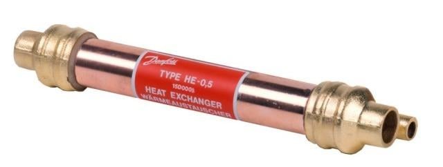 Danfoss HE0,5 015D0001 Rohr-in-Rohr Wärmetauscher 6mmx12mm Löt, 35bar