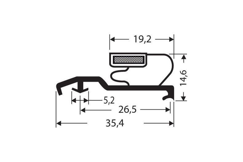 Eindrückprofil PVC schwarz L = 2,6 m mit Magnet B25