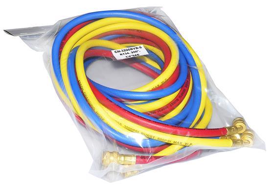 Füllschlauchsatz SH 3 x 5 m (200"), 1/4" SAE, rot, blau, gelb