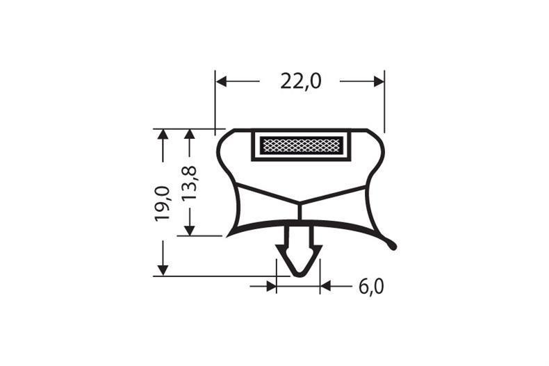 Eindrückprofil PVC grau L = 2,55 m mit Magnet M18
