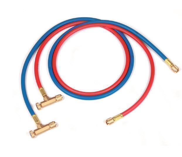 Füllschlauch 150cm rot, Anschlüsse 45° x gerade mit Lock-Valve WIGAM LV/WLS/5-5/60/R