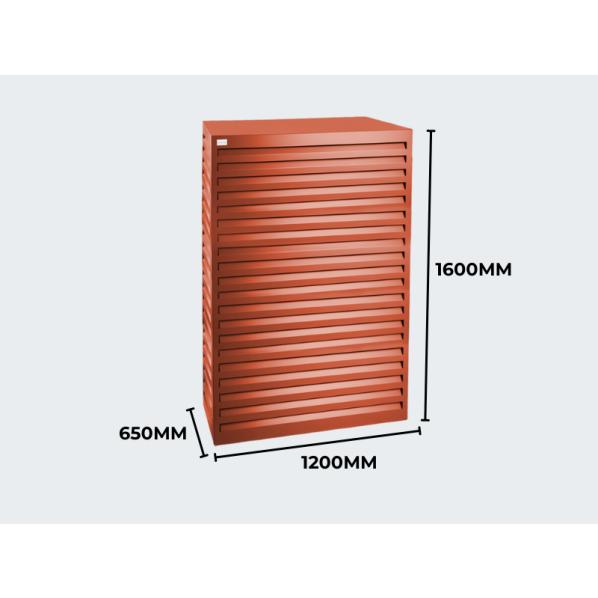 Evolar Klima- & Wärmepumpengehäuse Ziegelrot Aluminium Tower, 1600x1200x650 MM