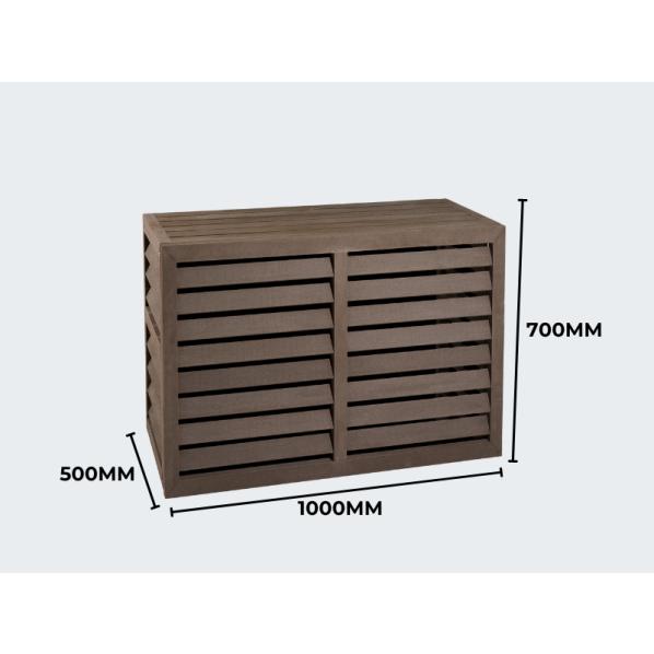 Evolar Klima- & Wärmepumpengehäuse Walnut Grey WPC S, 700x1000x500 MM