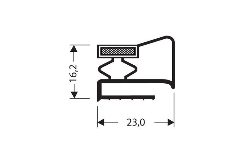 Flachprofil PVC weiß - L = 2,55 m mit Magnet M18