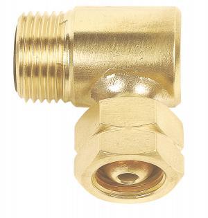 PERKEO Propan Anschluss-Winkelstück G3/8" LH/W21,8x1/14" LH