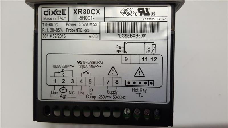 Kühlstellenregler Dixell / Copeland XR80CX 5N0C1, 230V, 20 A