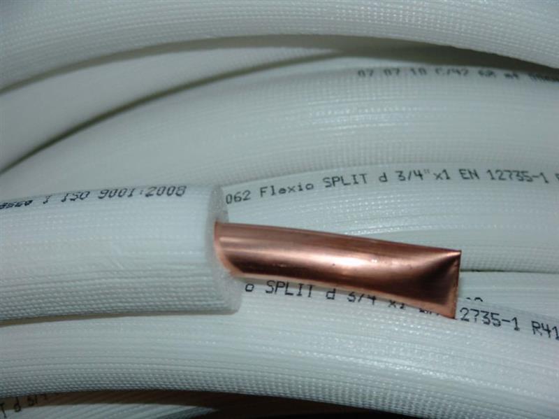 Kupferrohr isoliert CU 18 mm, Stärke 1,0 mm, 50 m Rolle
