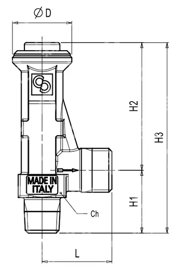 Antriebsventil CASTEL 3061/4C530, Schraubendreher, 1/2" NPT, 1/2" G, CO2, 53,0 bar