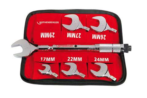 Rothenberger 175001 Drehmoment-Gabelschlüssel-Set, 8-teilig 17,22,24,26,27,29MM