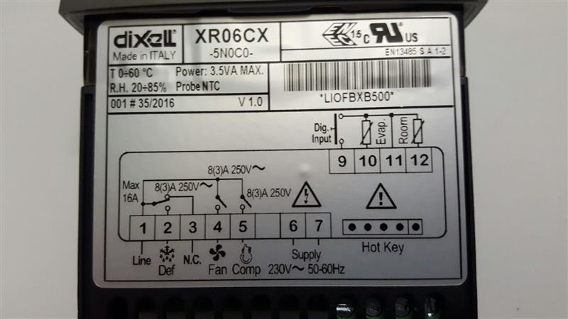 Kühlstellenregler Dixell / Copeland XR06CX 5N0C0, 1 NTC, 230V, 8 A - nicht lieferbar, ersetzt durch XR06CH