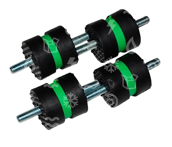 Schwingungsdämpfer - Bausatz, d = 40 mm x H = 40 mm, M8 x 22 mm, M = 100 kg, Thermoplastik