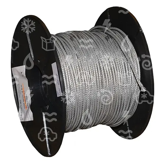 Heizkabel, 30 W/m, 230 V, 50 Hz, d = 4,2 mm Silikon, Metallgeflecht