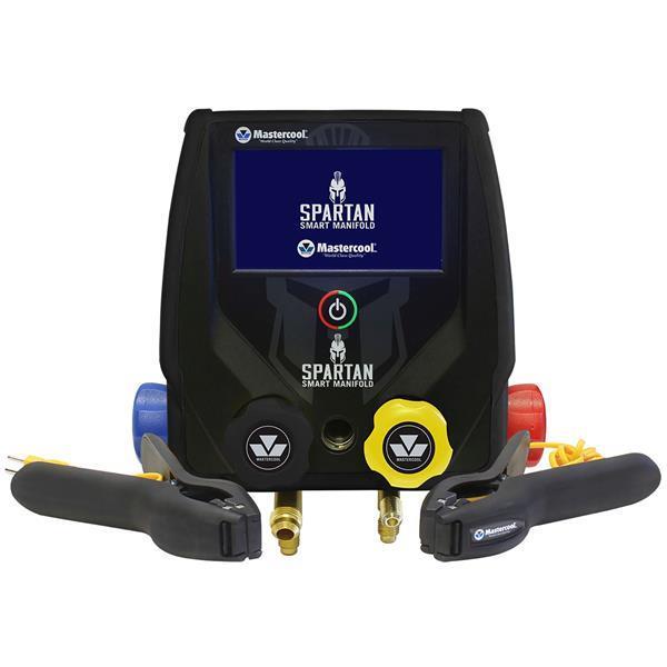 SPARTAN 2-Wege-Digitalprüfarmatur mit 150cm-Hochdruckschläuchen mit Standardanschlüssen und Klemme