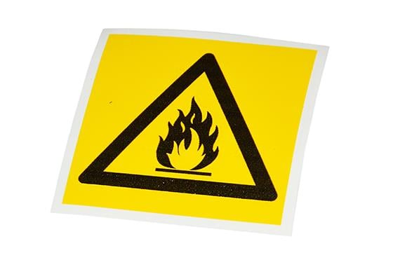 Aufkleber Symbol für Entflammbarkeit, Größe 50 x 50 mm