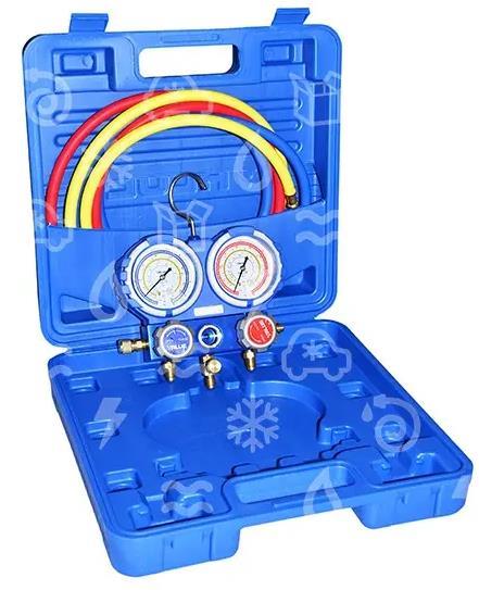 2-Wege-Verteiler Manometer Value VMG-2-R600-B, R600 / R290, + Schlauch 3 x 120cm