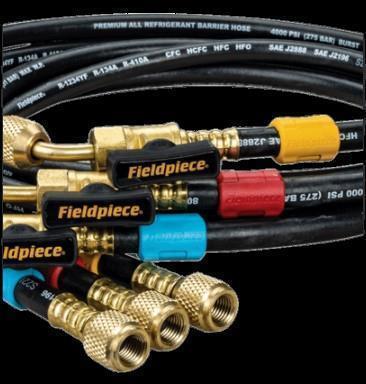 Kältemittel Premium-Füllschlauch Satz 1,5 m (rot, blau, gelb) 5/16" + 1/4" SAE - Fieldpiece HR3BM - A1 & A2L