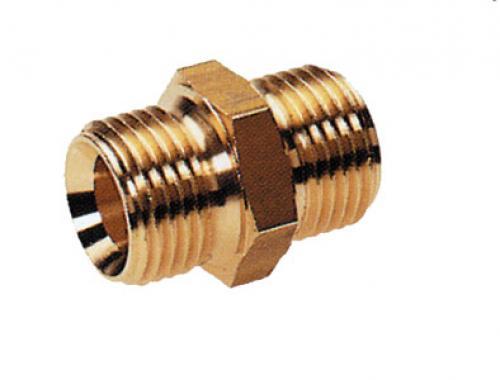 PERKEO Doppelgewindenippel mit Außengewinde und Innenkonus, G3/8" LH x G1/2" LH