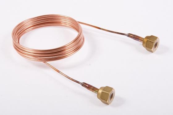 Druckausgleichsleitung / Kapillarrohr mit Überwurfmutter 1/4" SAE, L = 2,0 m, mit Ventildrücker
