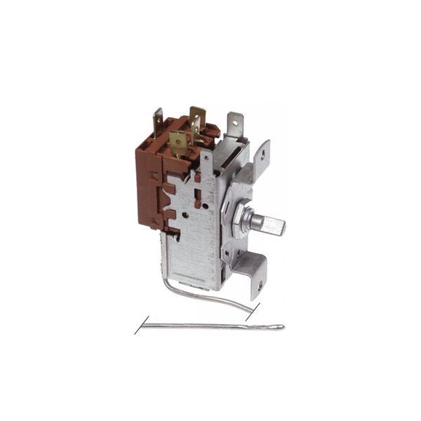 THERMOSTAT RANCO K50-L3210, 2 Kontakte 6A 250V Kapillarrohr 2500 mm kalt -30°C, warm -23°C - DT6°C halbmondförmiger Stift ø 6 x 4,6 mm