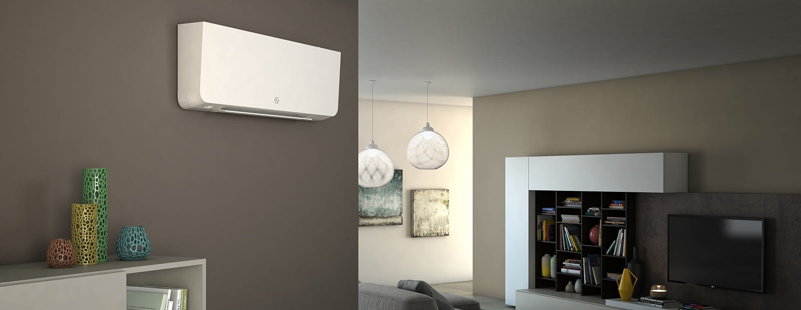 Olimpia Splendid Bi2 WALL Ultraslim Gebläsekonvektor SLW INVERTER DC 800 3-Wege-Ventil TR