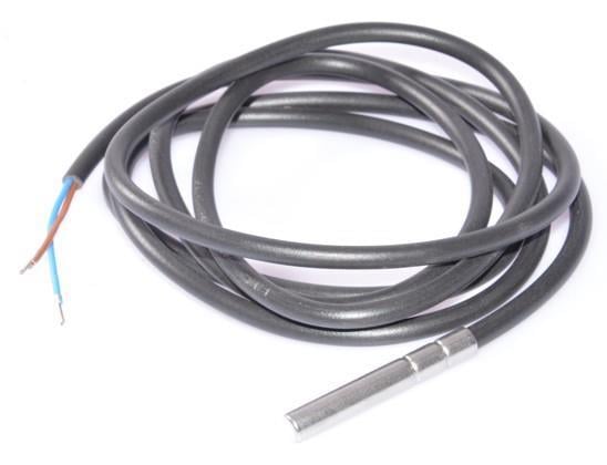 Fühler PTC, L = 1,5 m, Metallabdeckung 6x40 mm, PVC Kabel, Bereich -30 - +80°C, IP67