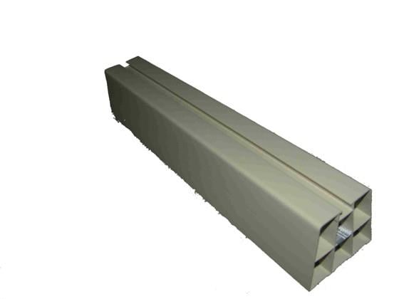 Bodenstütze, L = 1000 mm, H = 80 mm, M = 140 kg, Material PVC, weiß