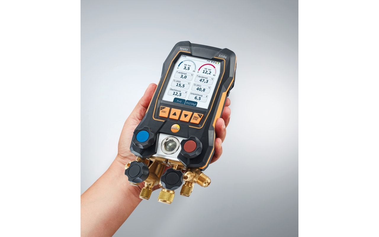 testo digitale Monteuerhilfe 558s mit kabellosen Temperatur- und Vakuum-Sonden 0564 5582