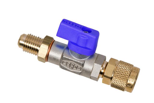 Refco 4493525 Kugelabsperrventil blau mit Drücker CA 1/4"x 1/4"-SAE-B