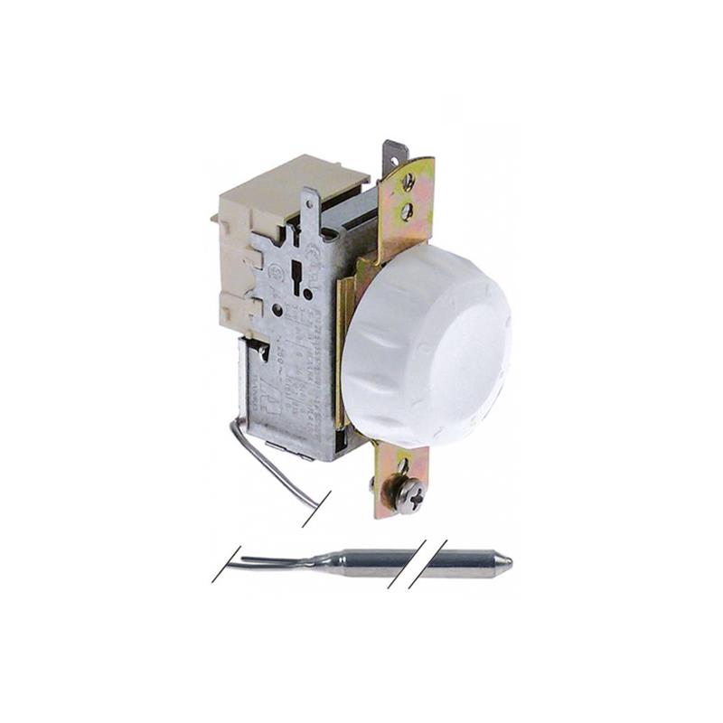 Thermostat RANCO K55-L1047, 2 Kontakte. Fühler Ø 9,7mm. Fühlerlänge 107mm. Kapillarrohrlänge 110mm. Ohne Kit.