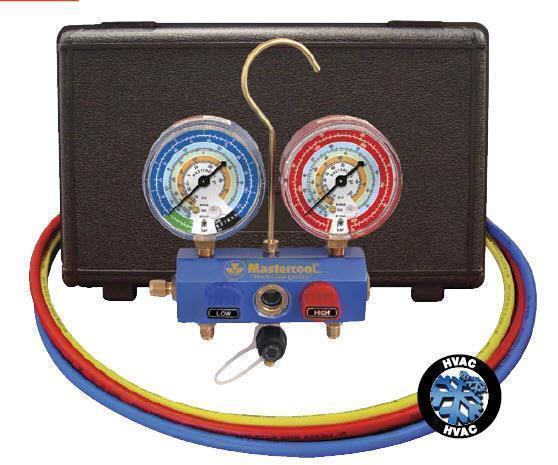 2-Wege Monteurhilfe 3/8-80mm-R410A-3-150cm Füllschläuche+90413 (2) gerade Anschlussadapter