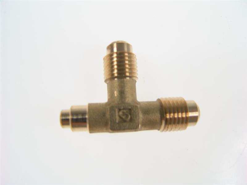 Messingverbindung- T - 1/4" SAE x 1/4" SAE x 6 mm ODS