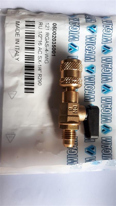 Flaschenadapter für R290 1/2''-16 ACME SX 1/4'' SAE