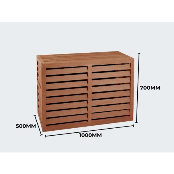 Evolar Klima- & Wärmepumpengehäuse Tropical Teak WPC S, 700x1000x500 MM