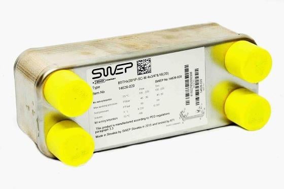 SWEP Plattenwärmetauscher, B5THx30/1P-SC-M 4x3/4"&16(20) B10TH, 20, 1P-SC-M, 4x1"&22U(20)