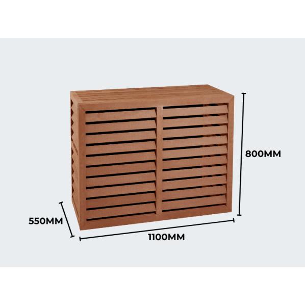 Evolar Klima- & Wärmepumpengehäuse Tropical Teak WPC M, 800x1100x550 MM