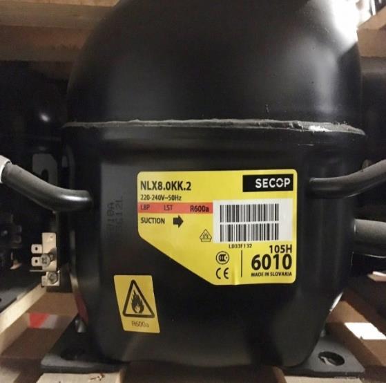 Verdichter SECOP / Danfoss NLX8.0KK.2, LBP - R600a, 220-240V, 50Hz, 105H6010