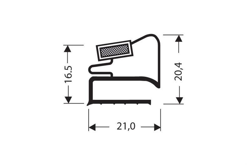 Flachprofil PVC weiß - L = 2,55 m mit Magnet M25