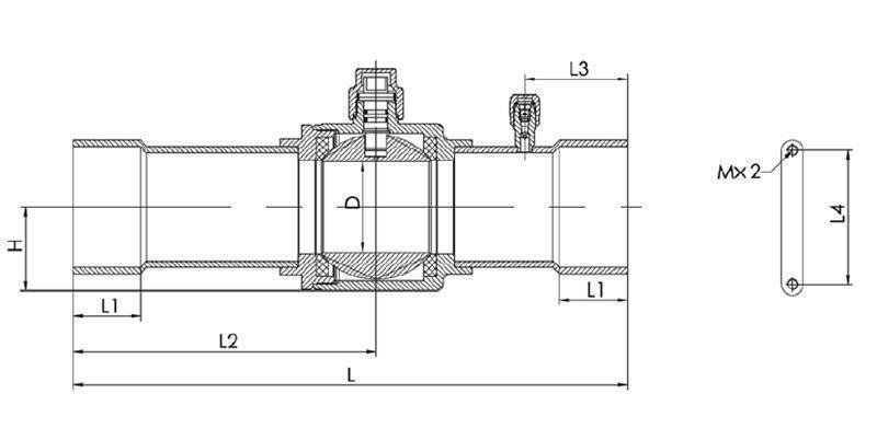 Kugelventil mit Serviceanschluss Sanhua - 5/8" (16 mm) ODF, kv 13.80, SBV(M)-JA5YHSY-1-S