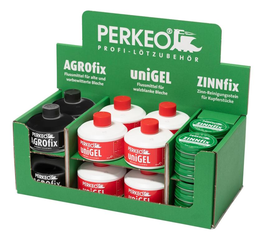 PERKEO KOMBI DISPLAY/Thekenaufsteller - Inhalt: 4x320ml & 8x320ml & 14x100g