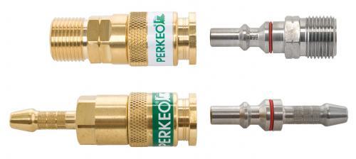 PERKEO Schnellkupplung Anschluss zwischen Gasschläuchen, Eingang/Ausgang: G1/4"RH, Sauerstoff