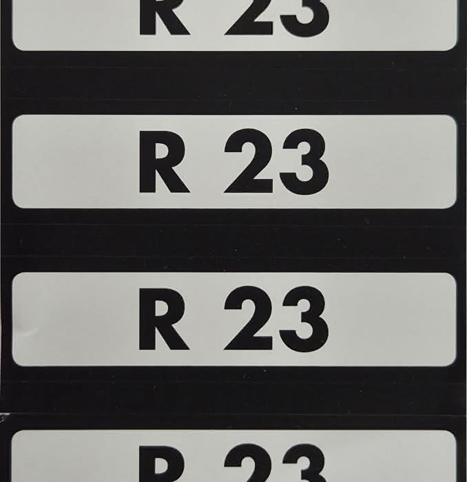 Kennzeichnungsschild R23, 10 Stück